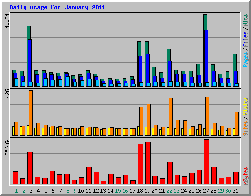 Daily usage for January 2011