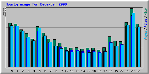 Hourly usage for December 2006