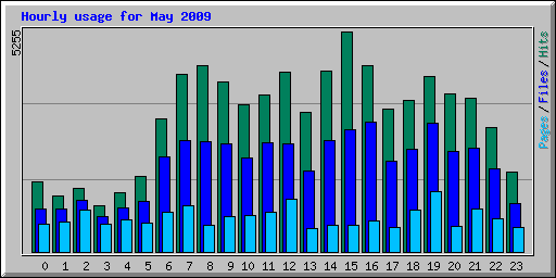 Hourly usage for May 2009