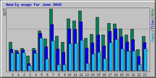 Hourly usage for June 2010