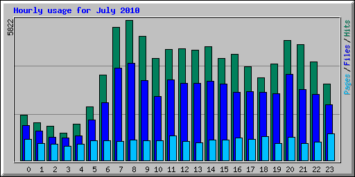 Hourly usage for July 2010