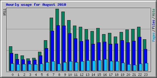 Hourly usage for August 2010