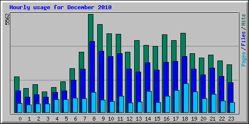 Hourly usage for December 2010