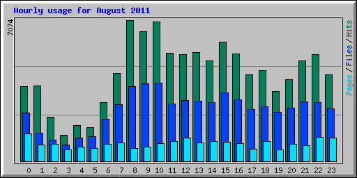Hourly usage for August 2011