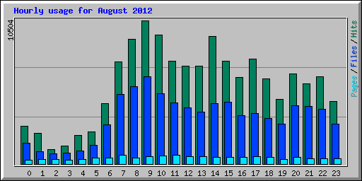 Hourly usage for August 2012