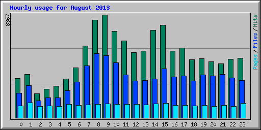 Hourly usage for August 2013