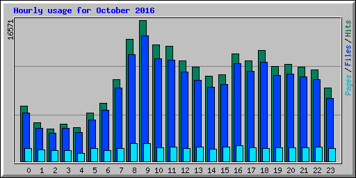Hourly usage for October 2016