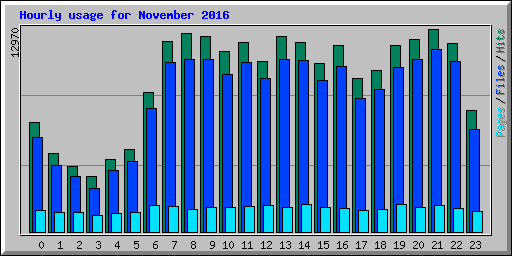 Hourly usage for November 2016