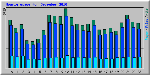 Hourly usage for December 2016