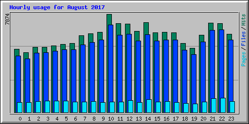 Hourly usage for August 2017